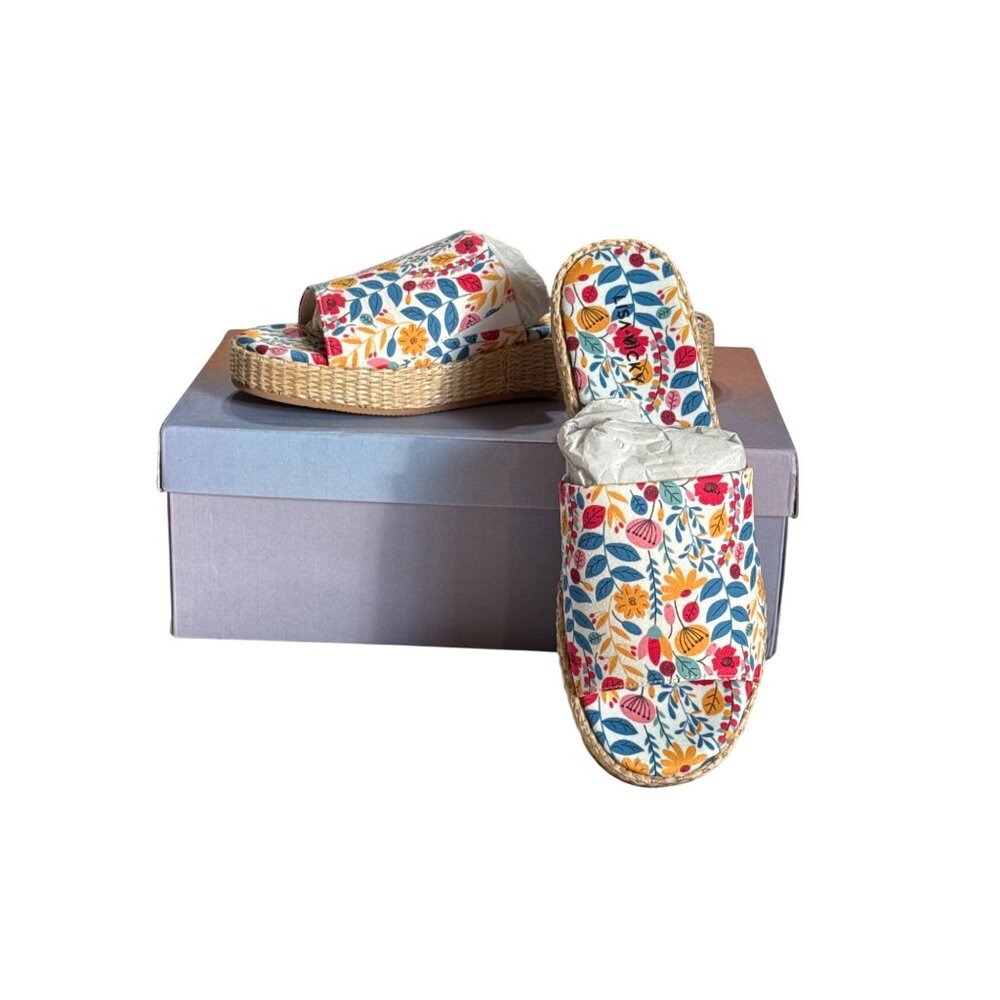 Lisa Vicky Slide Sandal Smile Wild Flower Multicolor Size 8 New - Picture 1 of 5